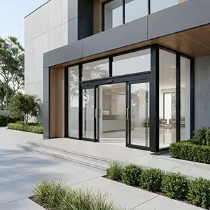 Healthcare facility entrance with Nixa access systems